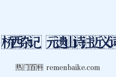 桥西杂记·元遗山诗注近义词是什么意思的图片